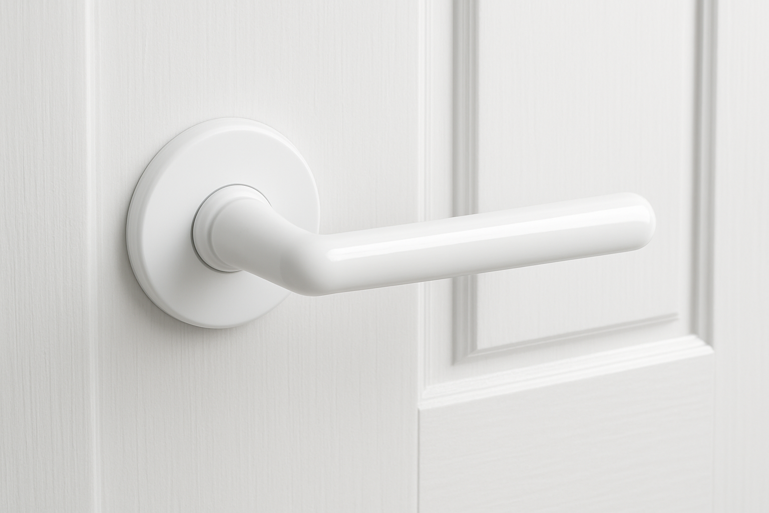Maniglia moderna in finitura bianco lucido